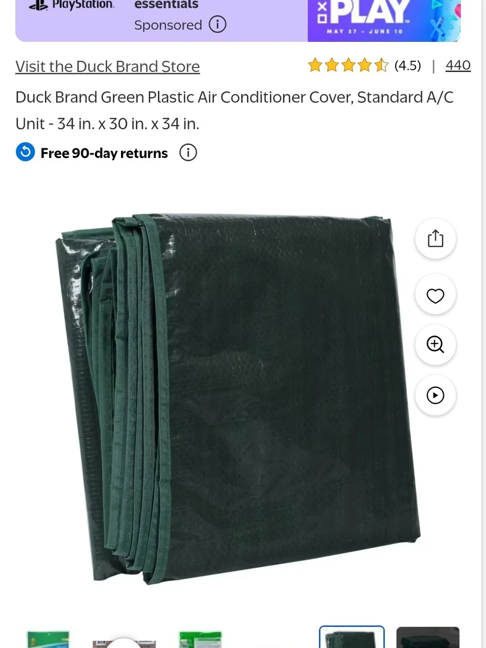 Duck Brand Standard Air Conditioner Cover - Green